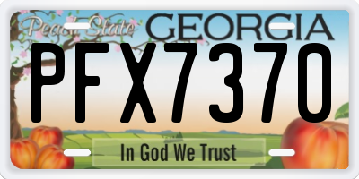 GA license plate PFX7370