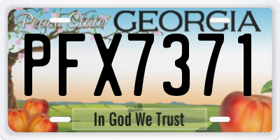 GA license plate PFX7371