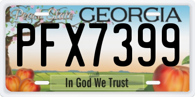 GA license plate PFX7399