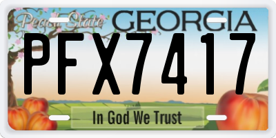 GA license plate PFX7417