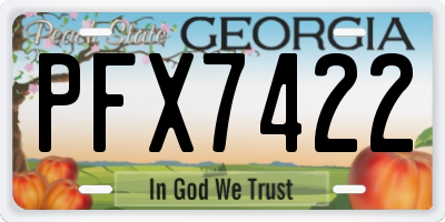 GA license plate PFX7422