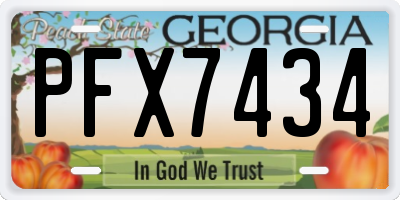 GA license plate PFX7434