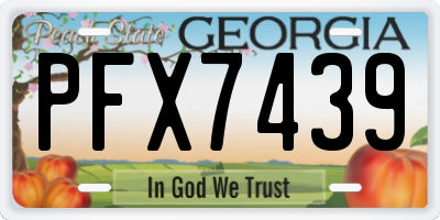 GA license plate PFX7439