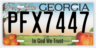 GA license plate PFX7447