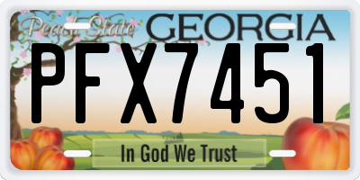 GA license plate PFX7451