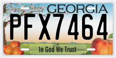 GA license plate PFX7464