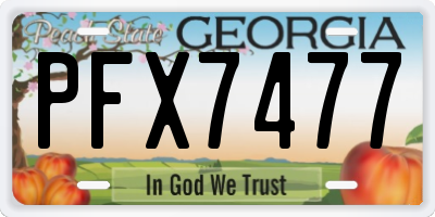 GA license plate PFX7477