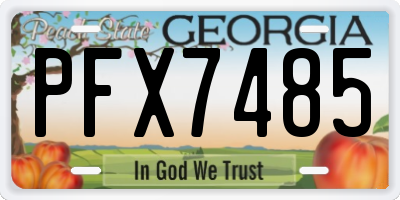 GA license plate PFX7485