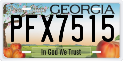 GA license plate PFX7515