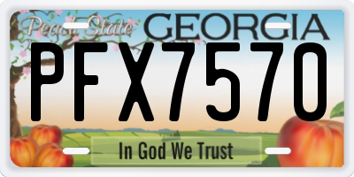 GA license plate PFX7570