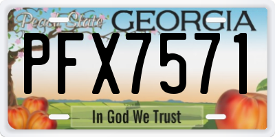 GA license plate PFX7571