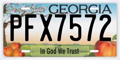 GA license plate PFX7572