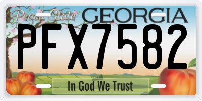 GA license plate PFX7582