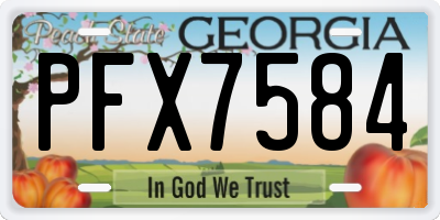 GA license plate PFX7584