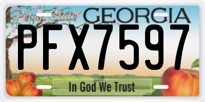 GA license plate PFX7597