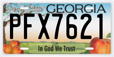 GA license plate PFX7621