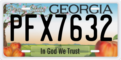 GA license plate PFX7632