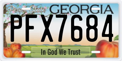 GA license plate PFX7684