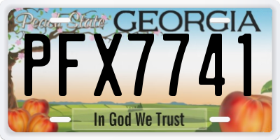 GA license plate PFX7741