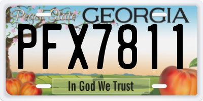 GA license plate PFX7811