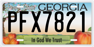 GA license plate PFX7821