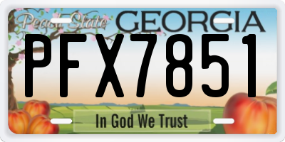 GA license plate PFX7851
