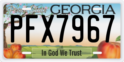 GA license plate PFX7967