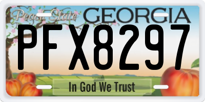GA license plate PFX8297