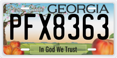 GA license plate PFX8363