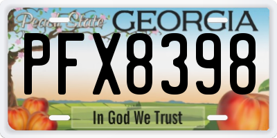 GA license plate PFX8398