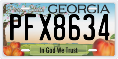 GA license plate PFX8634