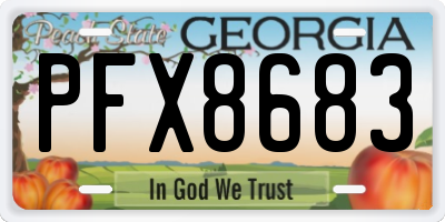 GA license plate PFX8683