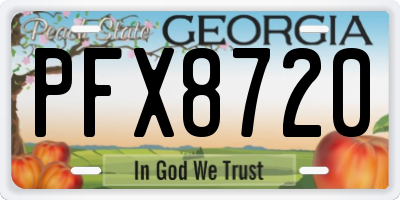 GA license plate PFX8720