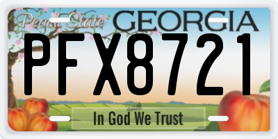 GA license plate PFX8721