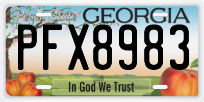 GA license plate PFX8983