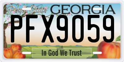 GA license plate PFX9059
