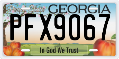 GA license plate PFX9067
