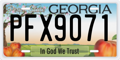 GA license plate PFX9071