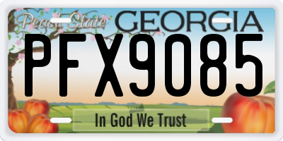 GA license plate PFX9085