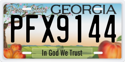 GA license plate PFX9144