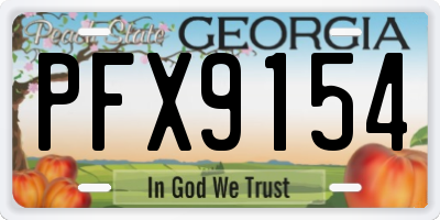GA license plate PFX9154