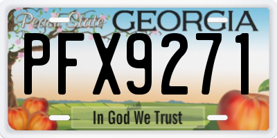 GA license plate PFX9271