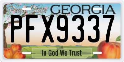 GA license plate PFX9337