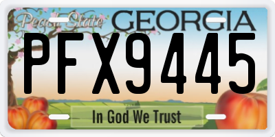 GA license plate PFX9445