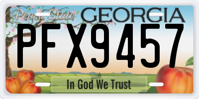 GA license plate PFX9457