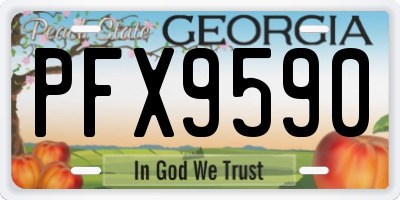 GA license plate PFX9590