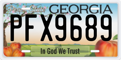 GA license plate PFX9689