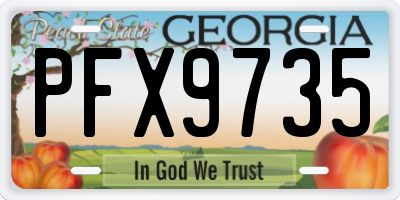 GA license plate PFX9735