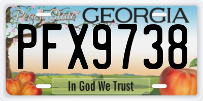 GA license plate PFX9738