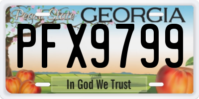 GA license plate PFX9799